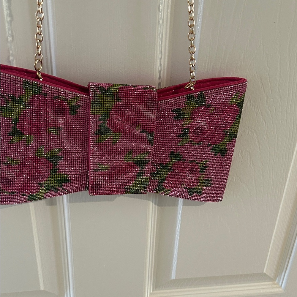 Betsey Johnson Pink and Green Floral Clutch